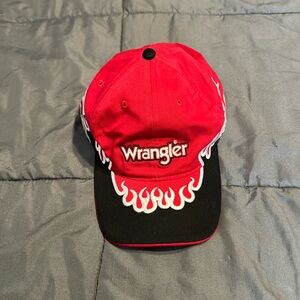 Vintage Wrangler strap back hat With Flames